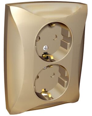 Розетка 2-м СП Дуэт 16А IP20 с заземл. шампань SchE WDE000424 APC