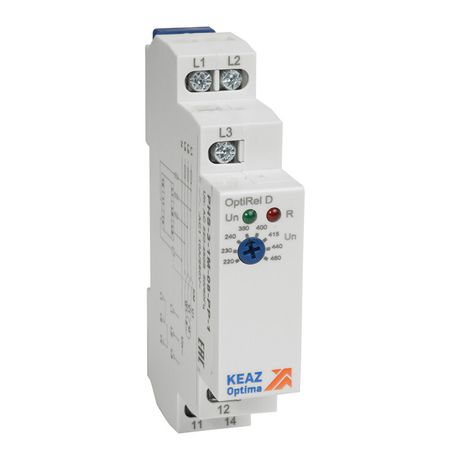 Реле контроля фаз OptiRel D PHS-3-1M-08-PP-1 без настр повышенного/пониженного асимметрии 3Ф 1СО | 331992 КЭАЗ