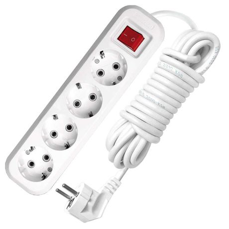 Удлинитель 4х7м с заземл. 10А IP20 S-304 ПВС 3х1 выкл. UNIVersal 9631992 Союз