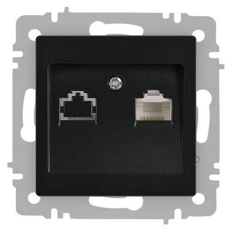 Розетка компьютерная 1-м СП Accent 6-303-05 RJ45 IP20 антрацит Intro Б0063634 ЭРА