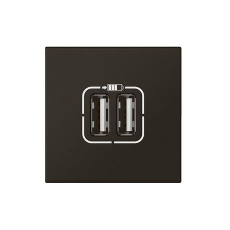 Розетка USB А+А для зарядки двойная - Mosaic 2 модуля матовая черная | 079194L Legrand