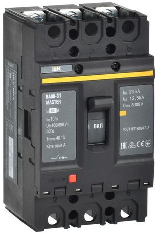 Выключатель автоматический ВА88-31 3Р 50А 25кА MASTER | SVA00-3-0050-02 IEK
