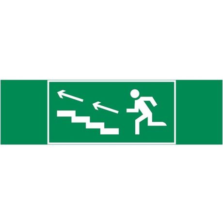 Пиктограмма (наклейка) "ПО ЛЕСТНИЦЕ ВВЕРХ ВЛЕВО" 310х90мм для аварийно-эвакуационного Свет-к а Basic IP65 | V5-EM02-60.002.040 VARTON VARTA