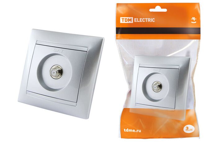 Розетка SAT (F-разъем) 0-2400МГц серебр. металлик "Лама" | SQ1815-0221 TDM