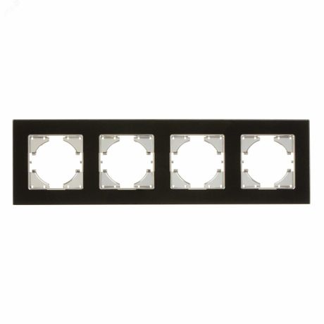 Рамка 4-местн. Ugra стекло черн. GUSI С1140-031