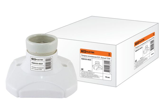 Патрон-основание керамический E27 белый | SQ0335-0024 TDM