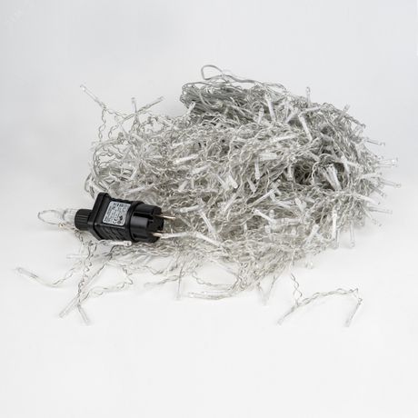 Гирлянда светодиодная "Бахрома"25м 440LED тепл. бел./бел. эффект мерцания соединяемая провод прозр. Uniel UL-00010938