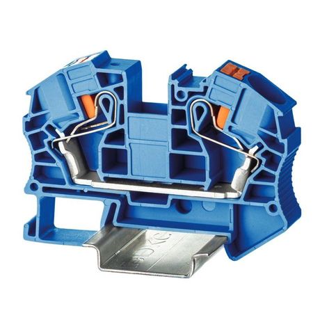 Клемма проходная , зажим push-in, 2 точки подключения, 16 кв.мм, синяя - VPR-16-BU ДКС