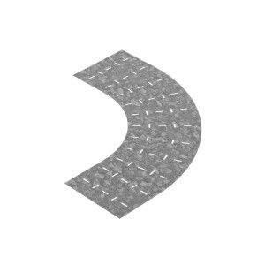 Донная вставка для поворота 90 град. лотков НЛО 200 мм, толщ. 1,0 Сендзимир цинк, 041331 | ДВПЛНЛО90-200-1,0-R330-СЦ Ostec