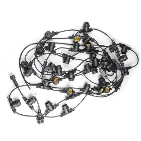 Гирлянда Белт-лайт UDL-K110 40/E27/10M IP65 BLACK BELT-LIGHT 10 м + 1,5м сетевой шнур. 40 патронов E27, шаг 25см. Чёрная | UL-00006440 Uniel