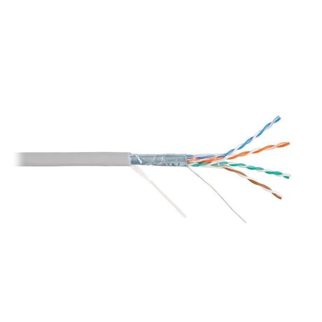 Кабель F/UTP кат.5E (класс D) 4 пары 24 AWG (0.50мм) тест по ISO/IEC 100МГц ож BC чистая медь внутр. PVC нг(А) сер. (уп.305м) NIKOLAN NKL 4200A-GY