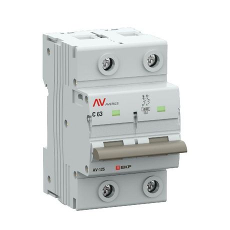 Выключатель автоматический AV-125 2P 63A (D) 10kA AVERES |mcb125-2-63D-av| EKF