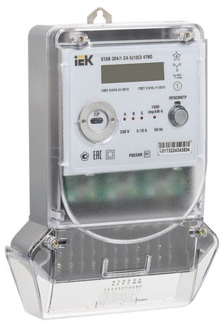 Счетчик электроэнергии трехфазный, мн.тариф. STAR 304/1 С4-5(10)Э 4ТИО - CCE-3C4-3-02-1 IEK (ИЭК)
