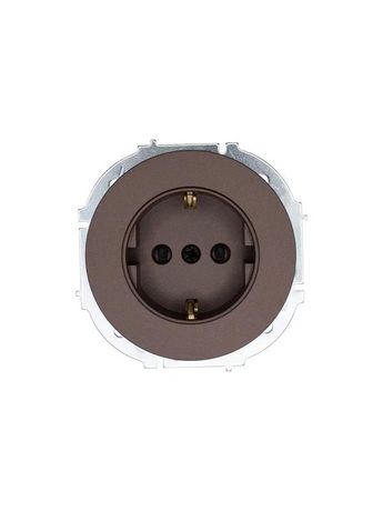 Розетка 1-м OSEN IP20 16А с защ. шторками ПБТ механизм шоколад LEZARD 743-7388-124B