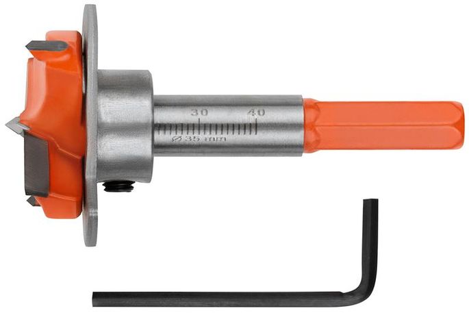 Сверло Форстнера (фреза) с карбидными вставками и ограничителем глубины 35мм FIT 36517 РОС