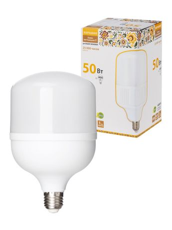 Лампа светодиодная T-50 Вт-230 В-4000 К–E27 (125x206 мм) НАРОДНАЯ | SQ0340-1646 TDM