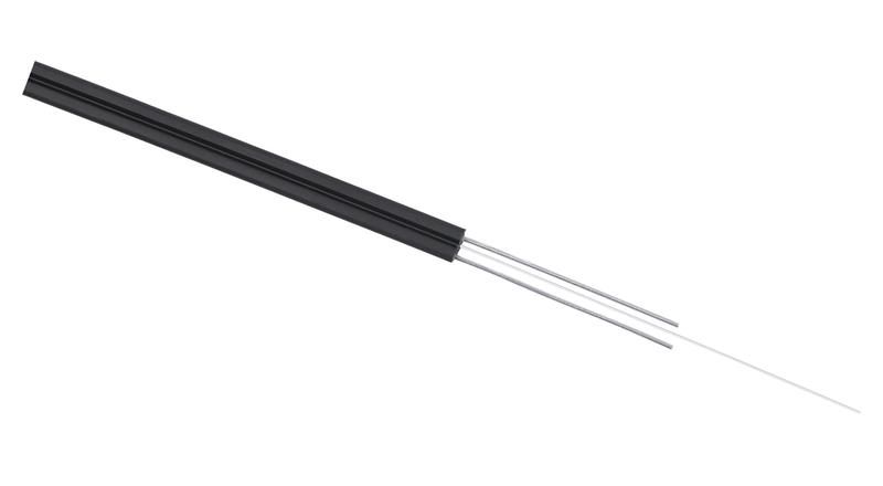 Кабель волоконно-оптический 9/125 одномодовый, 4 волокна, усилен двумя стальными проволоками, FTTH (fiber to the home), внутренний/внешний, (-40C ~ +60), LSZH, черный - FTTH-9-04-3-LSZH-IN/OUT-40 Cabeus 9694c