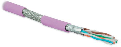 Кабель витая пара экранир. S/FTP кат.6A 4 пары 23 AWG ОЖ solid кажд. в фольге общий экран-медн. оплетка для внутр. прокладки нг(A)-HF SFTP4-C6A-S23-IN-LSZH-PK-500 (уп.500м) Hyperline 445103