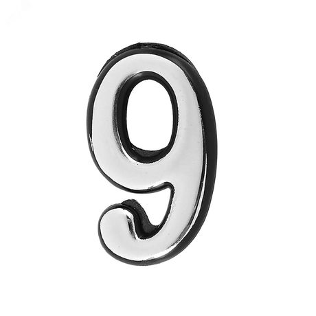 Цифра дверная на двусторонней клеевой основе, АЛЛЮР пластик 9 хром - 5105 ПТК