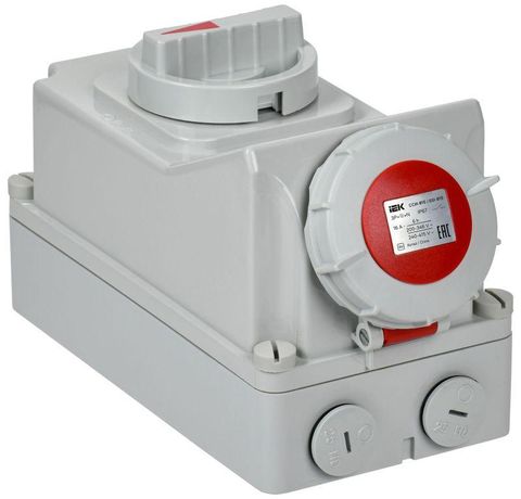 Розетка с механической блокировкой ССИ-815 16А-6ч 380В 3P+PE+N IP67 | PSR12-016-5-5-67 IEK
