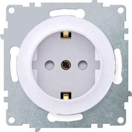Механизм розетки 1-м СП Florence 16А IP20 с заземл. винт. контакты бел. 1E10201300 OneKeyElectro 2172765 ССТ