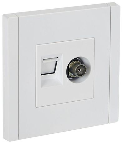 Розетка 2-м TV+RJ45 кат.6 FORTE&PIANO FP237 бел. IEK FP-AK20-2-K01