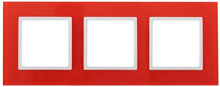 Рамка для розеток и выключателей красный стекло ЭРА Elegance 14-5103-23 - Б0034514