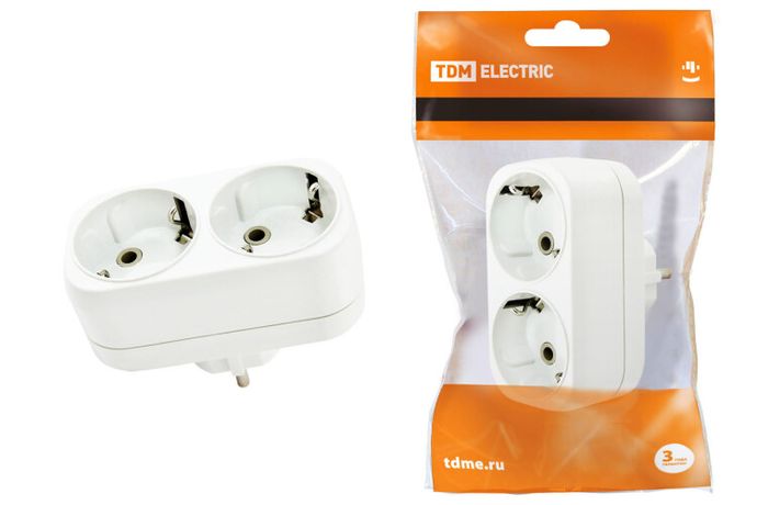 Блок на 2 гнезда 2П+З плоский 16А 250B | SQ1806-0026 TDM