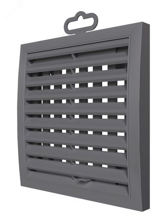 Решетка вентиляционная наружная регулируемая, из ASA пластика 150х150, цвет Серый - 1515РРПН сер ЭРА 16941