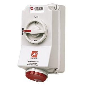 Розетка настенная механическая блокировка DUO 32А 3Р+N+E IP44 - 5108A Mennekes