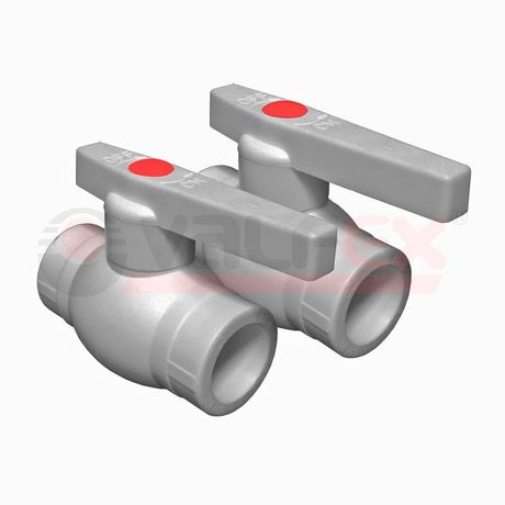 Кран шаровой 32 мм полипропиленовый PPR СЕРЫЙ - 10144032Г VALFEX