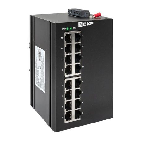 Промышленный управляемый коммутатор уровня L2 ML2-16GT, 16 портов 10/100/1000Base-T(X) RJ45, монтаж на динрейку TSX |TSX-ML2-16GT|EKF