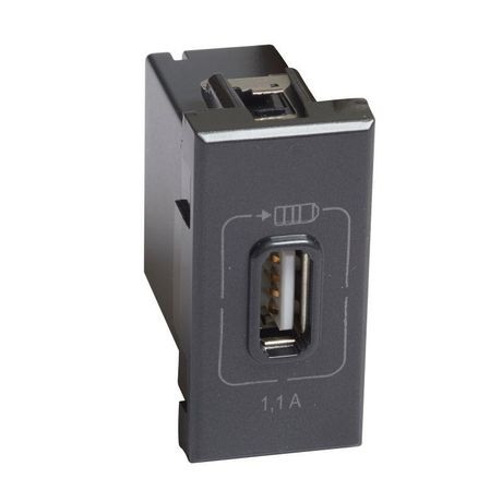Розетка USB Axolute 1мод. 1.1А 230/5В антрацит Leg BTC HS4285C1 Legrand