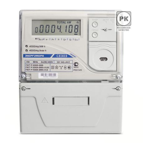 Счетчик электроэнергии CE303 S31 746 JGVZ GS01 трехфазный многотарифный 5(100) класс точности 1.0/1.0 Щ ЖКИ оптопорт GSM/GPRS Мск - 101004003011888 Энергомера