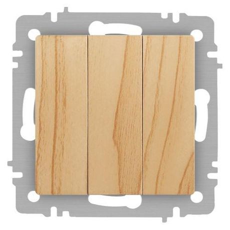 Выключатель трехклавишный, в рамку (скрытого монтажа) антрацит 10А 250В винтовые зажимы Intro Accent 6-106-11 - Б0063552 ЭРА