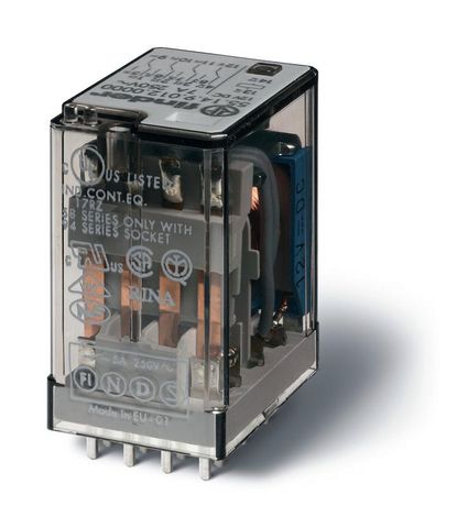 Миниатюрные реле общего назначения, PCB, Контакты AgNi, 4CO 7A, Влагозащита - 551490480001 FINDER 55.14.9.048.0001