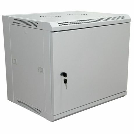 Шкаф настенный 19дюйм 6U 600х450х370мм (ШхГхВ) передняя дверь металл боковые стенки съемные (разобранный) RAL7035 Rexant 04-2210 MEET