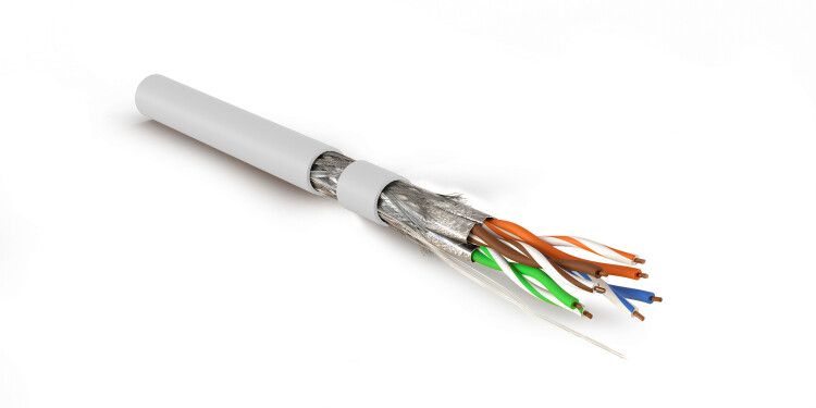 Кабель витая пара экранир. S/FTP кат.7A 4 пары 23 AWG 1000МГц ОЖ solid LSZH (нг(А)-HF) SFTP4-C7A-S23-IN-LSZH-WH-500 бел. (уп.500м) Hyperline 445131