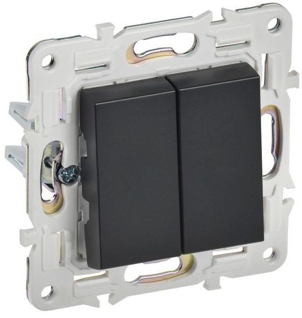 Выключатель перекрестный 2-кл. SKANDY 10А SK-V06Bl черн. IEK SK-V23-0-10-K02