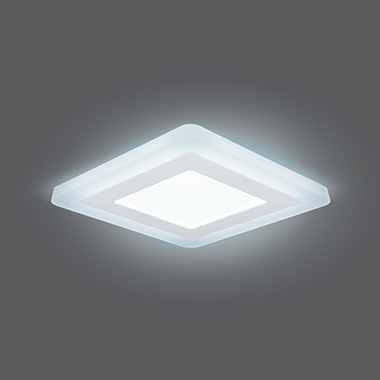 Светильник светодиодный встраиваемый ДВО-6+3 Вт 540Лм 4000К квадрат белый IP20 3 режима LED монтажный d120 мм 145х145х31 180-265 В Backlight Gauss - BL123