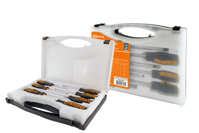 Набор отверток 7 шт.: SL3х75;5х100;6х125;8х150, PH:0х75;PH1х100;PH2х125 (чемодан), CR-V "Алмаз" | SQ1013-0206 TDM