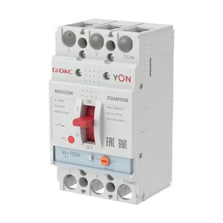 Автоматический выключатель YON MGS125 3P 80-100A 25kA - MGS125M-3TAMF0100 ДКС