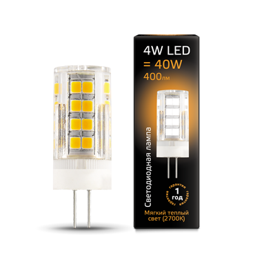 Образец Лампа светодиодная LED 4Вт G4 AC185-265В 2700К керамика | 107307104 Gauss