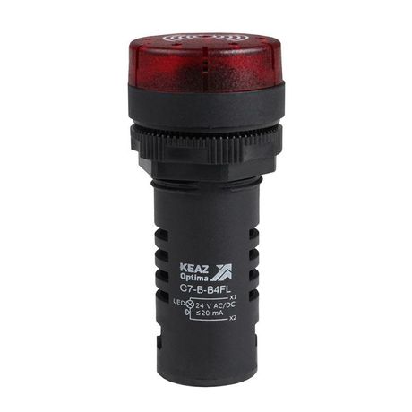 Зуммер с непрерывным сигналом OptiSignal Compact D22 C7-B-B4CL красный подсветкой 24 В AC/DC | 362182 КЭАЗ 362176