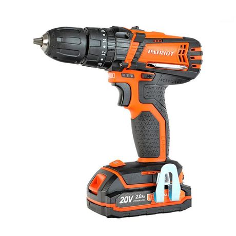 АКБ Li-Ion 20В 2.0Ач 30Нм УДАРНЫЙ 2 скорости кейс PATRIOT 180201205 Дрель-шуруповерт аккумуляторная BR 201UES-h две