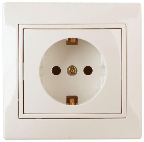 Розетка 1-м СП Plano 1-206-02 16А IP20 250В 2P+E Schuko защ. шторки сл. кость Intro Б0029846 ЭРА