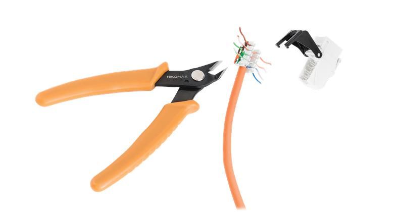 Кусачки боковые электромонтажные прецизионные для жил из мягких металлов толщиной до 1мм (не стали) NIKOMAX NMC-222 ЭКО15434