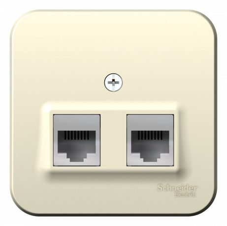 Розетка компьютерная + телефонная 2-м ОП Blanca RJ45 кат.5E RJ11 с изолир. пластиной молочн. SE BLNIA045112 APC Systeme Electric арт. BLNIA045112