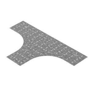 Донная вставка для тройника лотков НЛО 400 мм, толщ. 1,0 Сендзимир цинк, 041354 | ДВТЛНЛО-400-1,0-R330-СЦ Ostec