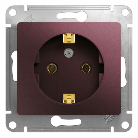 Розетка 1-м СП Glossa 16А IP20 250В с заземл. механизм баклажан. SE GSL001143 APC